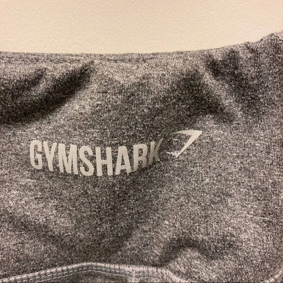 GYMSHARK  Sz M Cropped Light Grey w/ Mesh & Pocket Leggings - Picture 6 of 8